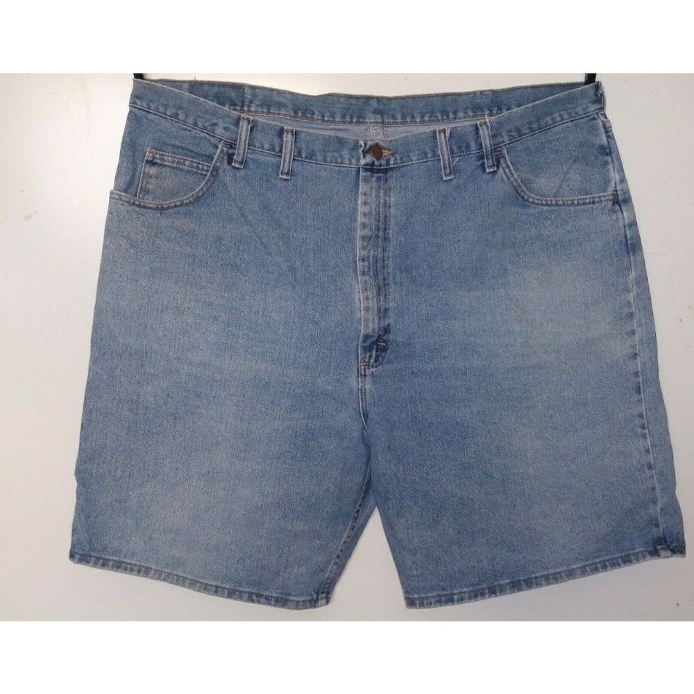 Wrangler Authentic denim shorts mens blue relaxed fit Size 46 ~ 100% Cotton EUC
